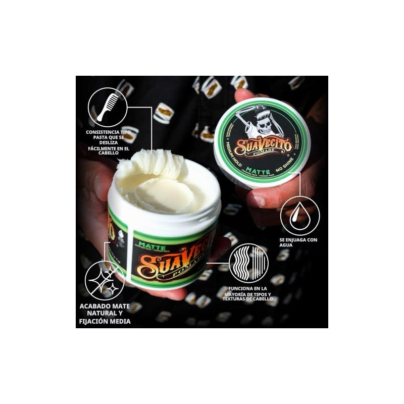 Suavecito 2 Piece Pomade, Matte, 8 Ounce