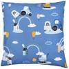 TupTam Kids Cushion Cover Decorative Patterned Tractors/Rainbows/Blue/Grey, Size: 80 x