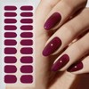 JMEOWIO Nagelfolie UV Härtend Weinrot Gel Nail Strips Nagelsticker Nagelaufkleber