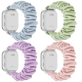 4 Pack Kids Scrunchie Bands Compatible with Gizmo Watch 3 2 1/Gabb Watch 3e 3 2 1/Sync UP Watch/Cosmo Jr Track Watch, 20mm Stretchy Solo Loop Cute Band for Boys & Girls