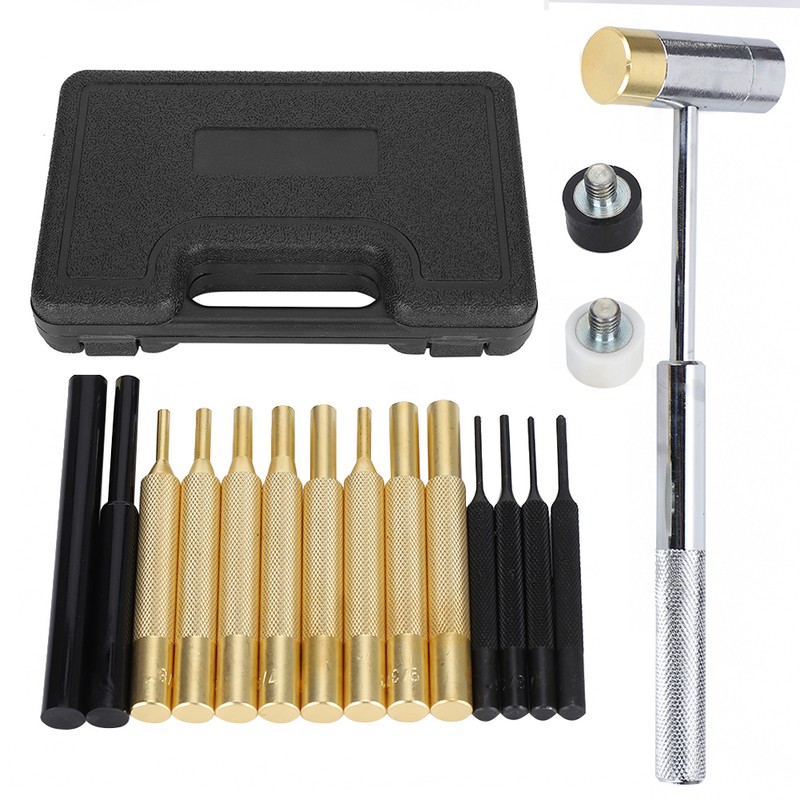 17Pcs Punch Set Mechanical Installation Round Punches Maintenance Tool Kit