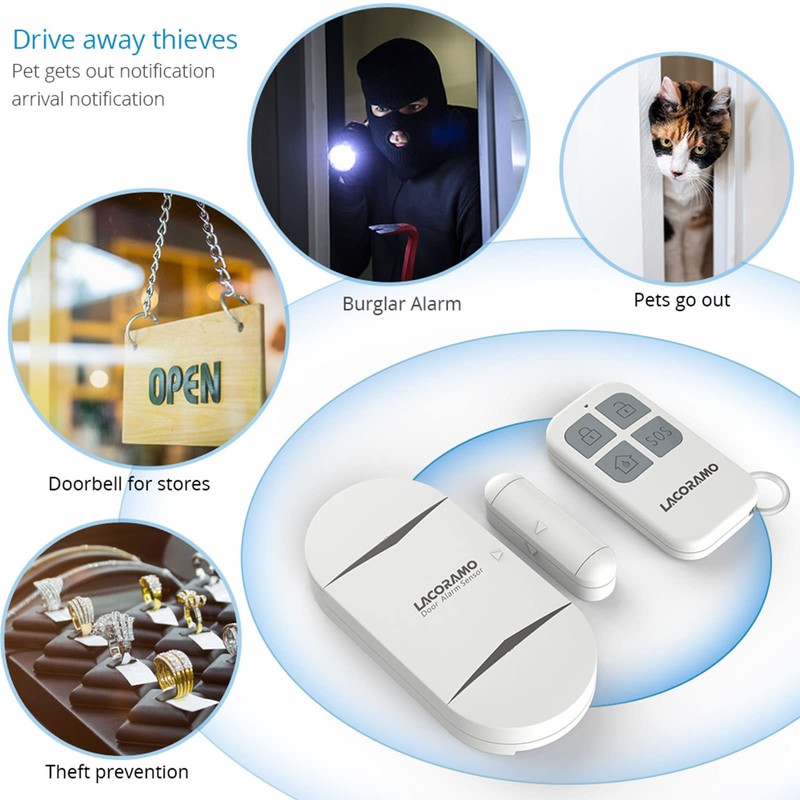 Lacoromo DA-35 Door Alarm and Window Alarm with 2 Remote