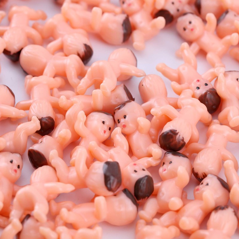 niCWhite 200pcs Mini Plastic Babies, 1 Inch Small Plastic Baby