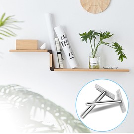 3 Inch Floating Shelf Brackets 4 Pieces Hidden Heavy Duty Brackets for Walls, Mantles, Bookshelves, Black