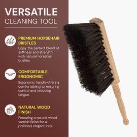 Bricklayer's Horsehair Brush | Durable 7-Row Hand Brush with Sturdy Soft Horsehair Bristles | Perfect for Pointing, Cleaning and Dusting Brickwork or Light, Dry Floor Soiling