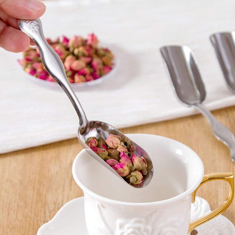 Goeielewe 10 Pcs Mini Candy Scoops Stainless Steel Tea Coffee