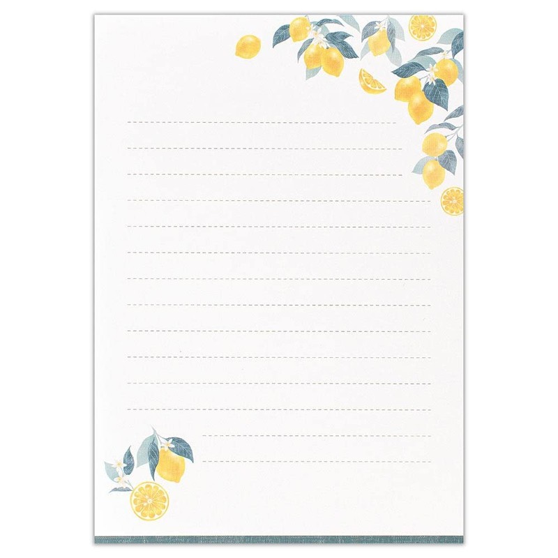 Enuby Letter Orchard Lemon | Letter Set, 12 Stationery Papers,