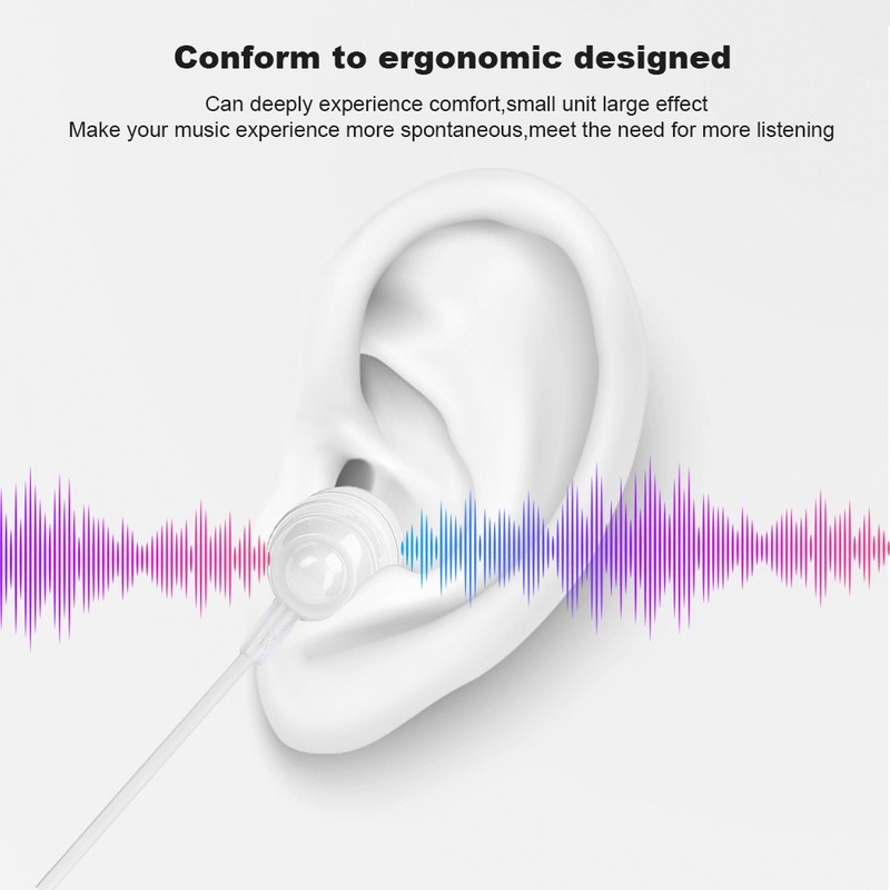 3.5mm Wired Control InEar Headphone Stereo Earphone with Microphone Wide