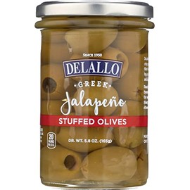 Delallo Olive Jalapeno Stuffed, 5.8 Oz (Pack Of 6)