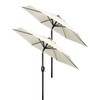 Simple Deluxe 2 Pack 7.5' Patio Umbrella Outdoor Table Market Yard Umbrella with 6 Sturdy Ribs for Backyard, Pool, Garden, Deck, Creamy White