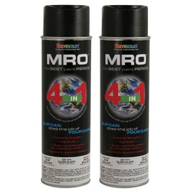 Seymour Spray Paint, Gloss Black MRO Industrial Enamel Paint, 20 Fluid oz. Can (2)
