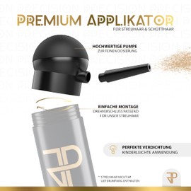 JP Precision Premium Applicator for Scattered Hair & Pouring Hair Application. Precise Attachment Pump for Hair Thickener for Targeted Distribution of Hair Fibres