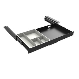 Mofangtech Under Desk Slide Out Pencil Drawer, Storage Organizer 15 Inch Wide, Ball-Bearing Slides, Black (8x14.4 Inch)