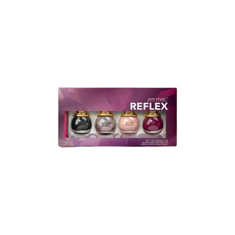ZERMAT Set de 4 Esmaltes de Uñas Premium, Tonos Púrpura,