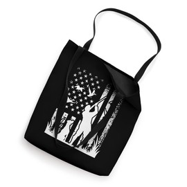 American USA Flag Duck Hunter Duck Hunting with Dog Tote Bag