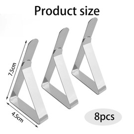 GQunit Table Cloth Clip, Tablecloth Clips for Outside Table Table Cover Clamps 8 Pack Stainless Steel Tablecloth Holders for Restaurant Picnics Marquees Weddings Graduation Party