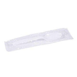 Concession Essentials Medium Weight Individually Wrapped Plastic Spoons Great for Take-Out. 5.5 Inches in Length, White (200 Pieces)