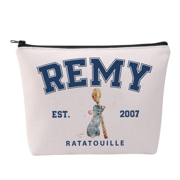 Remy Cosmetic Bag Quote Rat Fans Gift Remy Est. 2007 Ratatouill Zipper Pouch Makeup Bag, White, REMY EST