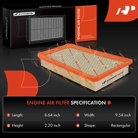 A-Premium 2-PC Front Engine Air Filter Compatible with Chrysler 200 2015 2016 2017, Flexible Panel, Replace# CA11948, 68245454AA
