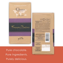 François Pralus Ghana 75% Dark Chocolate 5 Pack - French Chocolate - Bean-to-Bar, Direct Trade - Vegan, Soy-Free - Bundle
