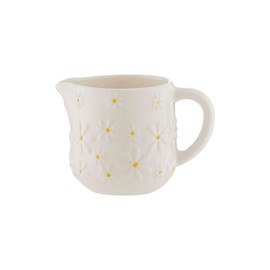 Price & Kensington Daisy Milk Jug | 275ml Ceramic Milk Jug with Embossed Daisy Design | Hand-Painted Yellow Centre | Cream Glaze | Tea Time Accessory