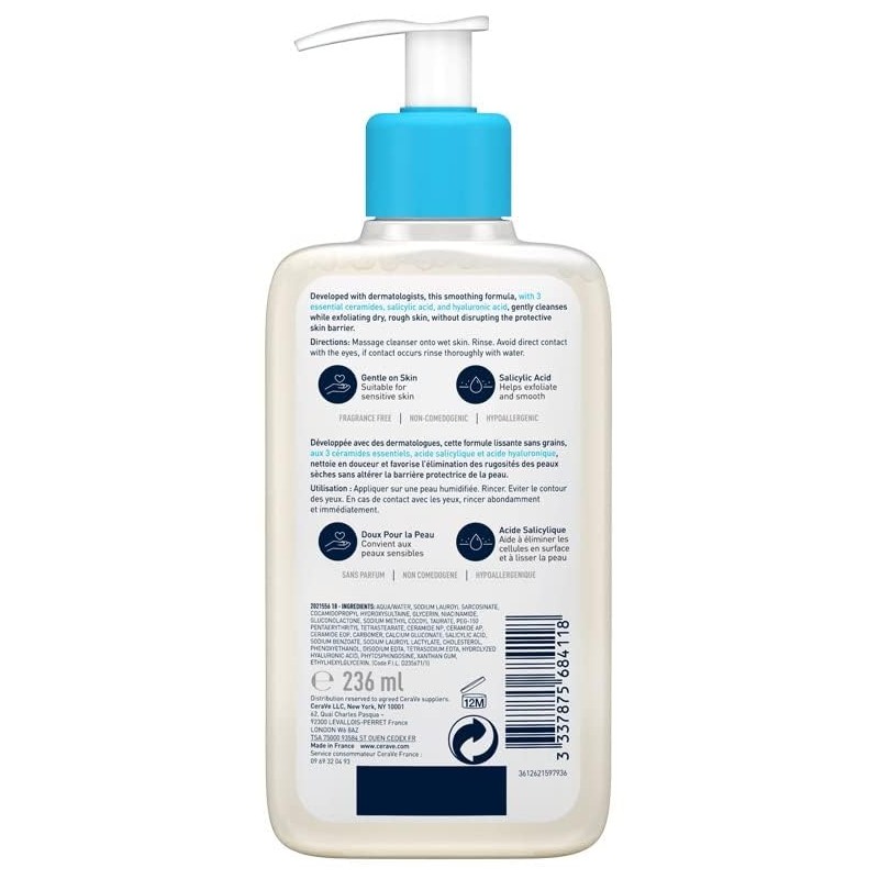 CeraVe DOUBLE SA Smoothing Cleanser, 236 ml
