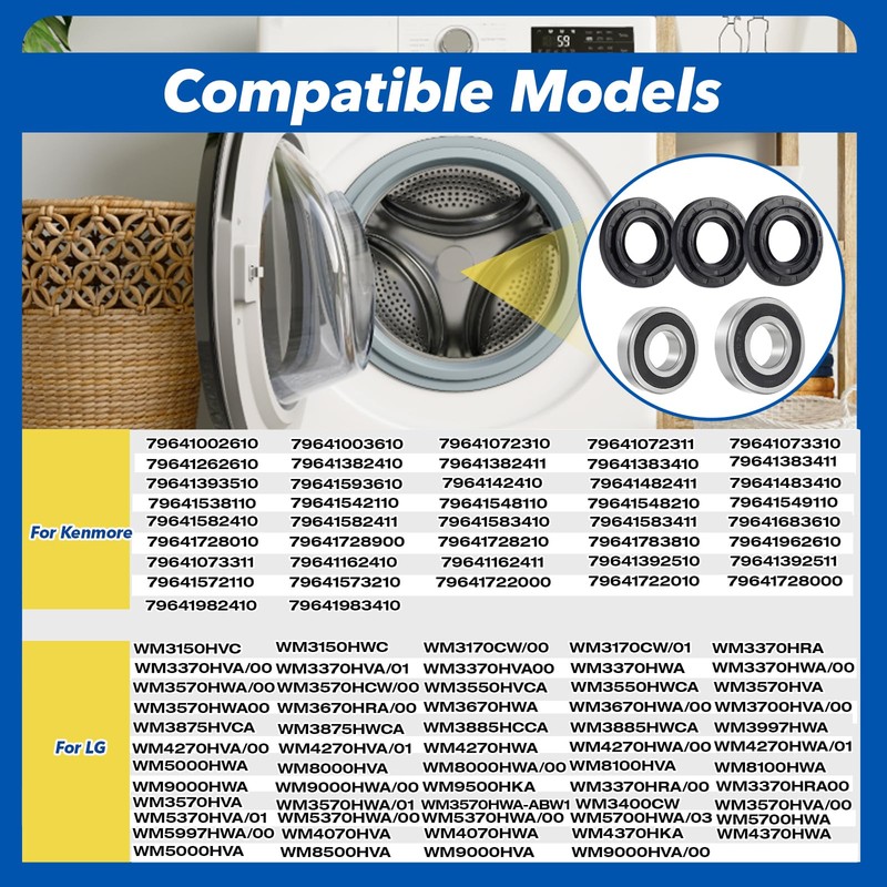Upgrade MDS62058301, 4280EN4001G, 4280EN4001F Washer Tub Bearing Seal Kit Replacement