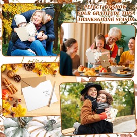 Motiskyy 80 Sets Pumpkin Thanksgiving Blessed Note Cards with Envelopes and 4 Sheets Stickers Fall Pumpkin Sunflower Greeting Cards Bulk for Lovers Friends Family Employee Coworker Gifts