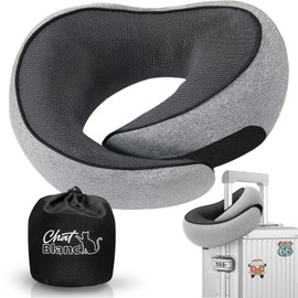 CHAT BLANC Travel Neck Pillow for Airplane, New Memory Foam Neck Travel Pillow for Airplanes, Airplane Pillow, Plane Pillow, Neck Pillow for Traveling Suitable for Airplanes