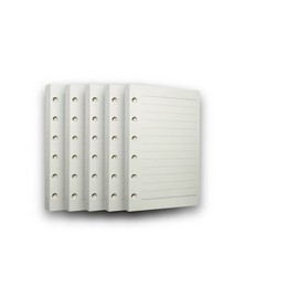 WBway Notebook Refill, Mini 6 Hole Size, Horizontal Ruled, Set of 5, 225 Sheets, 6 Holes, System Notebook, Notepad Refill, Pocket Size, Filling, A7 (Horizontal Rule)