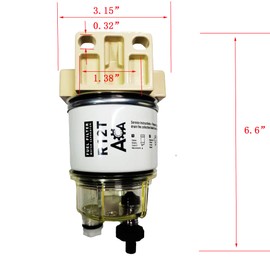 ACA R12T Marine Fuel Water Separator Kit Fits 1/4 NPT ZG1/4-19 Outboard Motors for Gasoline and Diesel Engine Replaces R12T S3240 120AT RK10222