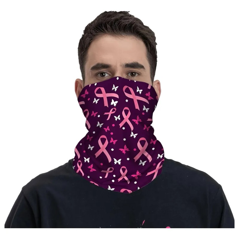 Bufanda De Cinta Morada Con Estampado De Mariposas, Multifun
