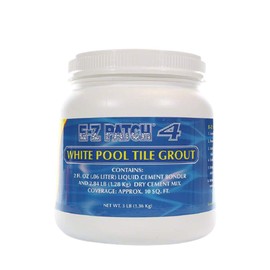 E-Z Patch 4 White Pool Tile Grout for DIY & Pro Repairs - Color Adjustable Grout Refresh (3 Pounds)