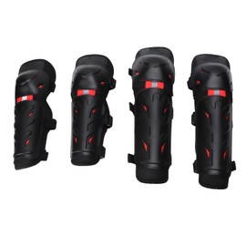 4PCS Knee Pads Elbow Pads Night Luminous Knee Protective Gear Set for Outdoor Off Road Cycing Riding Red