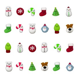 QINGQIU 24 Juguetes de Navidad Mochi Squishy Juguetes de Navidad para niños y niñas, Regalos de Fiesta de Navidad