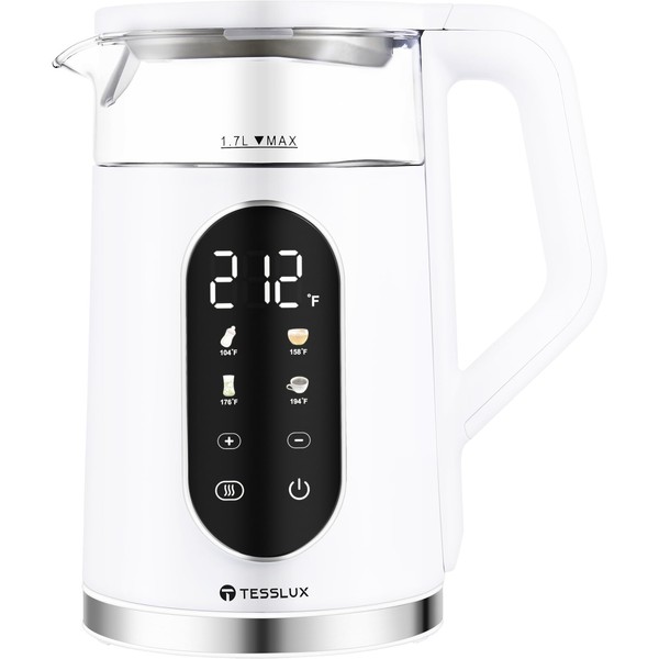 Tesslux Electric Kettle, 1500W Fast Boiling Glass Water Kettle with