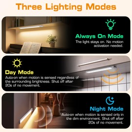 EverBrite 78LED Under Cabinet Lighting, Motion Sensor Light with Remote Control, 3 Color Temperatures & Magnetic Dimmable Closet Lights, Under Counter Lights for Kitchen, Hallway, 200 Lumen, 2 Pack
