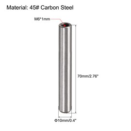 sourcing map M6 Internal Thread Dowel Pin 2pcs 10x70mm Chamfering Flat Carbon Steel Cylindrical Pin Bed Bookshelf Metal Devices Industrial Pins