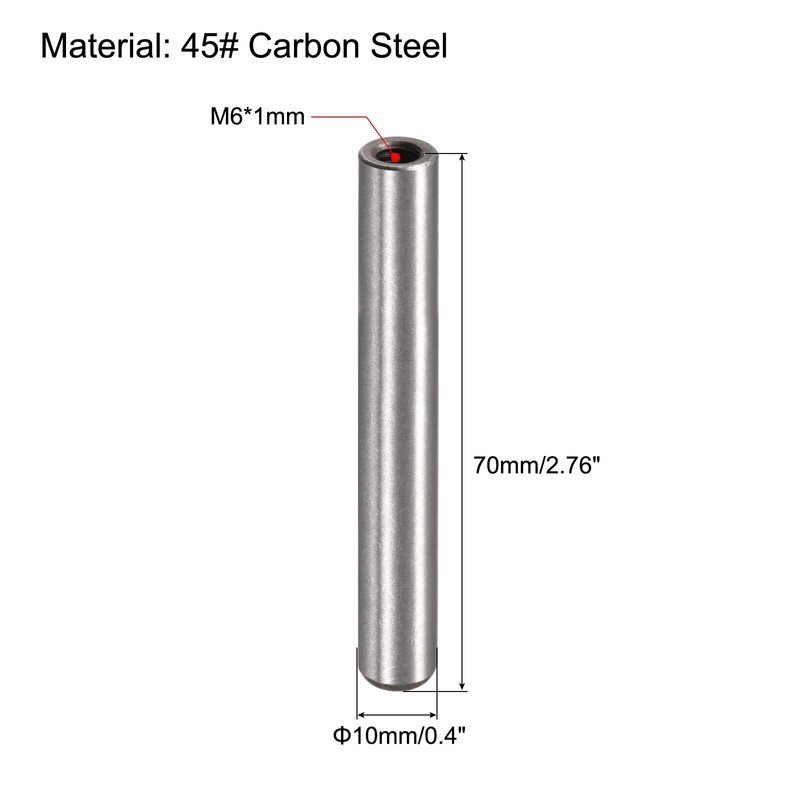 sourcing map M6 Internal Thread Dowel Pin 2pcs 10x70mm Chamfering