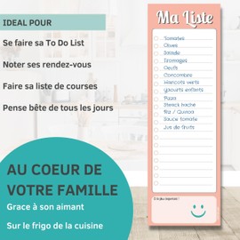 MALISTE Magnetischer Notizblock für die ganze Familie, um auf Ihren Kühlschrank zu legen und nichts mehr zu vergessen, für EinkaufslisteTodo ListPense Biest – für den Kühlschrank – hergestellt in
