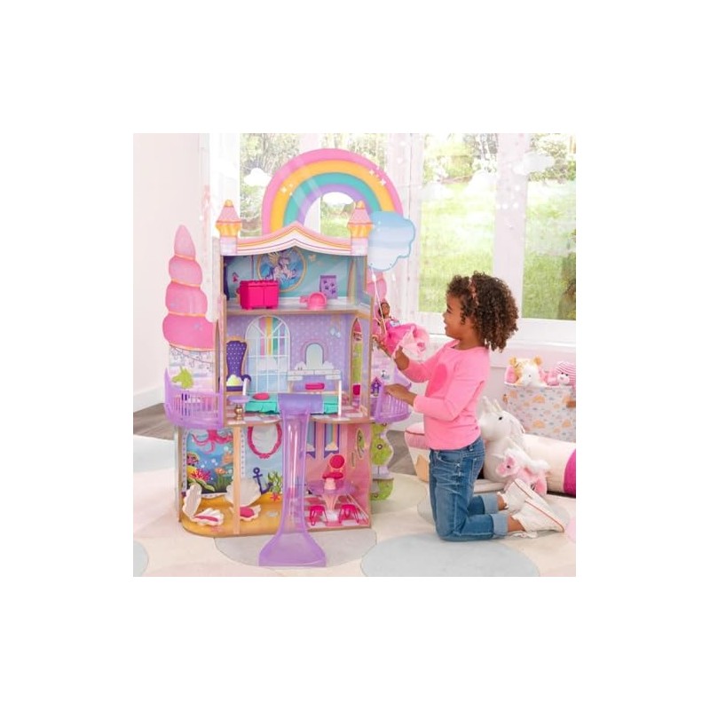 Rainbow Dreamers Unicorn Mermaid Dollhouse with EZ Kraft Assembly™