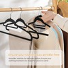 JohneyRulu Velvet Non-Slip Black Hangers - Space-Saving Heavy-Duty Suit Hangers