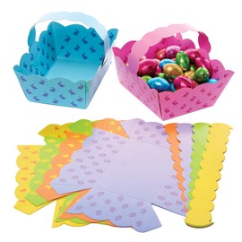Baker Ross FX545 Easter Baskets Value Pack - 30 Pack, Make Your Own Baskets for Easter Egg Hunting for Children