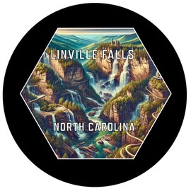 Linville Falls North Carolina Travel Destination Travel Destination Souvenir Coaster Paper 4 Pack