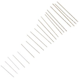 Kaufhof 06-00090 20 piece Tiny Small Drill Bits #61-80 Numbered Sizes High Speed Steel (HSS) Wire Gauge