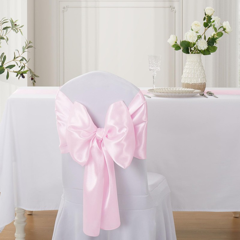 Light Pink Table Runner 12x108 Inches Long, Satin Silk-Like Smooth