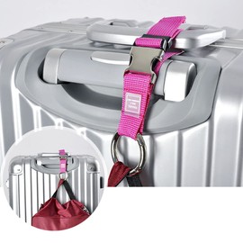Add-A-Bag Luggage Strap Jacket Gripper, Luggage Straps Baggage Suitcase Belts Travel Accessories - Make Your Hands Free, Easy to Carry Your Extra Bags, Rose Red