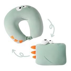 XPJBKC Reisekissen, 2 In 1 Verformbares Nackenkissen Kinder, Reisekissen Umwandelbar Nackenhörnchen, Weiches U-Förmiges Kissen Flugzeug für Kinder, Mädchen, Jungen, Teenager, Erwachsene Auto Reisen