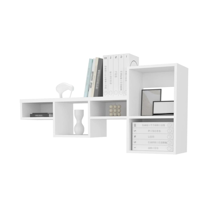 White 5-Shelf Globe Wall-Mounted Shelf Unit Elegant Wall Shelvescolor: as