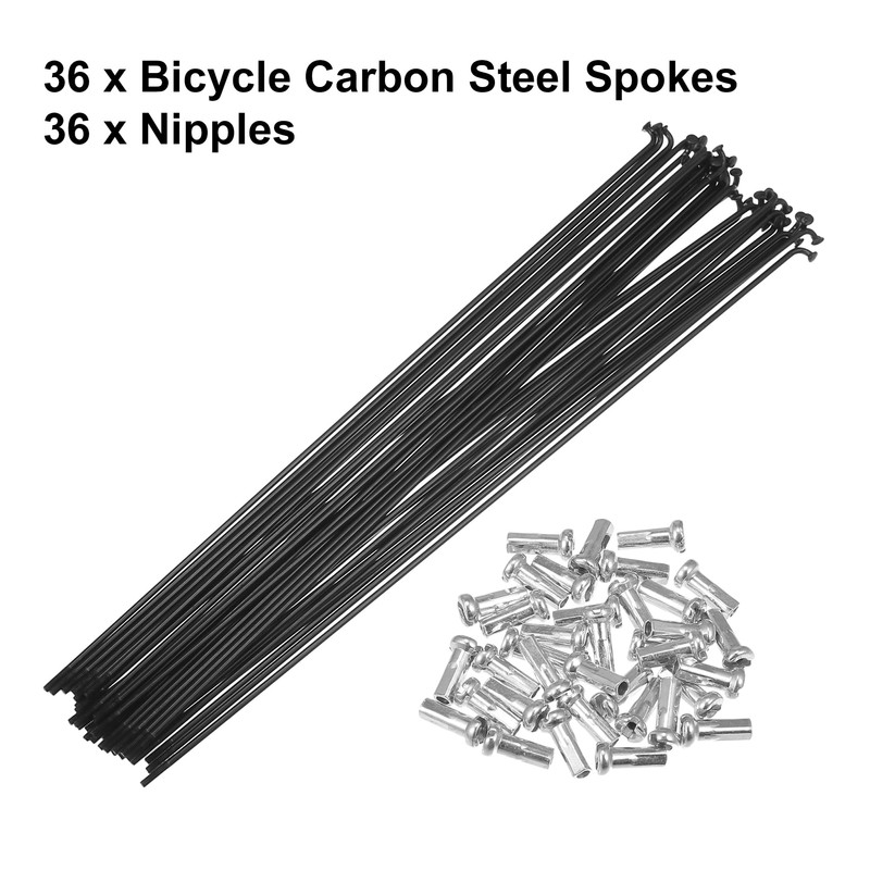 QUARKZMAN Bicycle Carbon Steel Spokes 14G 246 mm with Nipples